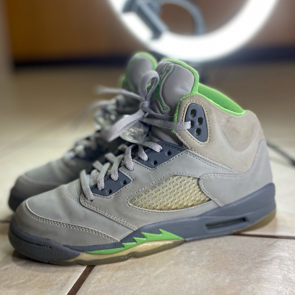 Rare Nike Air Jordan 5 V Retro Green Bean Silver Flint Gray Sz 5Y 134092-031